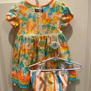Matilda, Jane butterfly dress with matching diaper cover